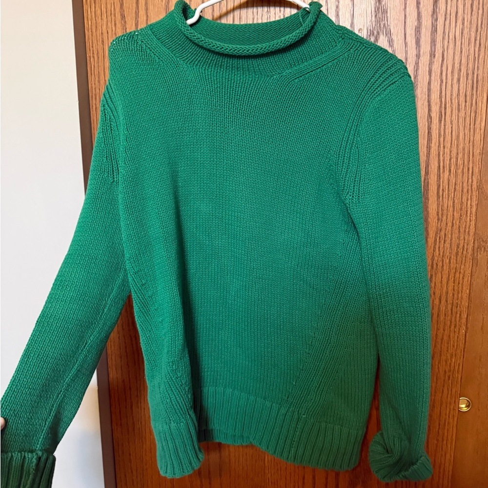 J. Crew Vibrant Green Turtleneck Sweater